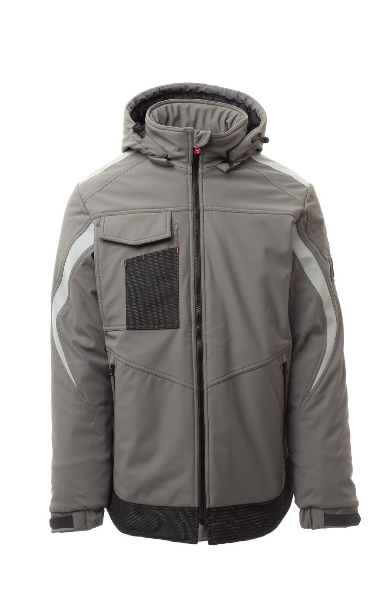 Moška softshell jakna WONDER PAD – Dimno siva / Črna