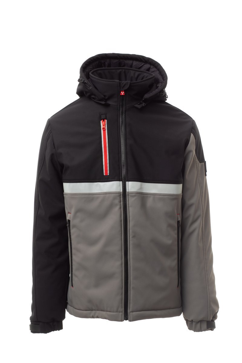 Moška softshell jakna WISE PAD – Dimno siva / Črna