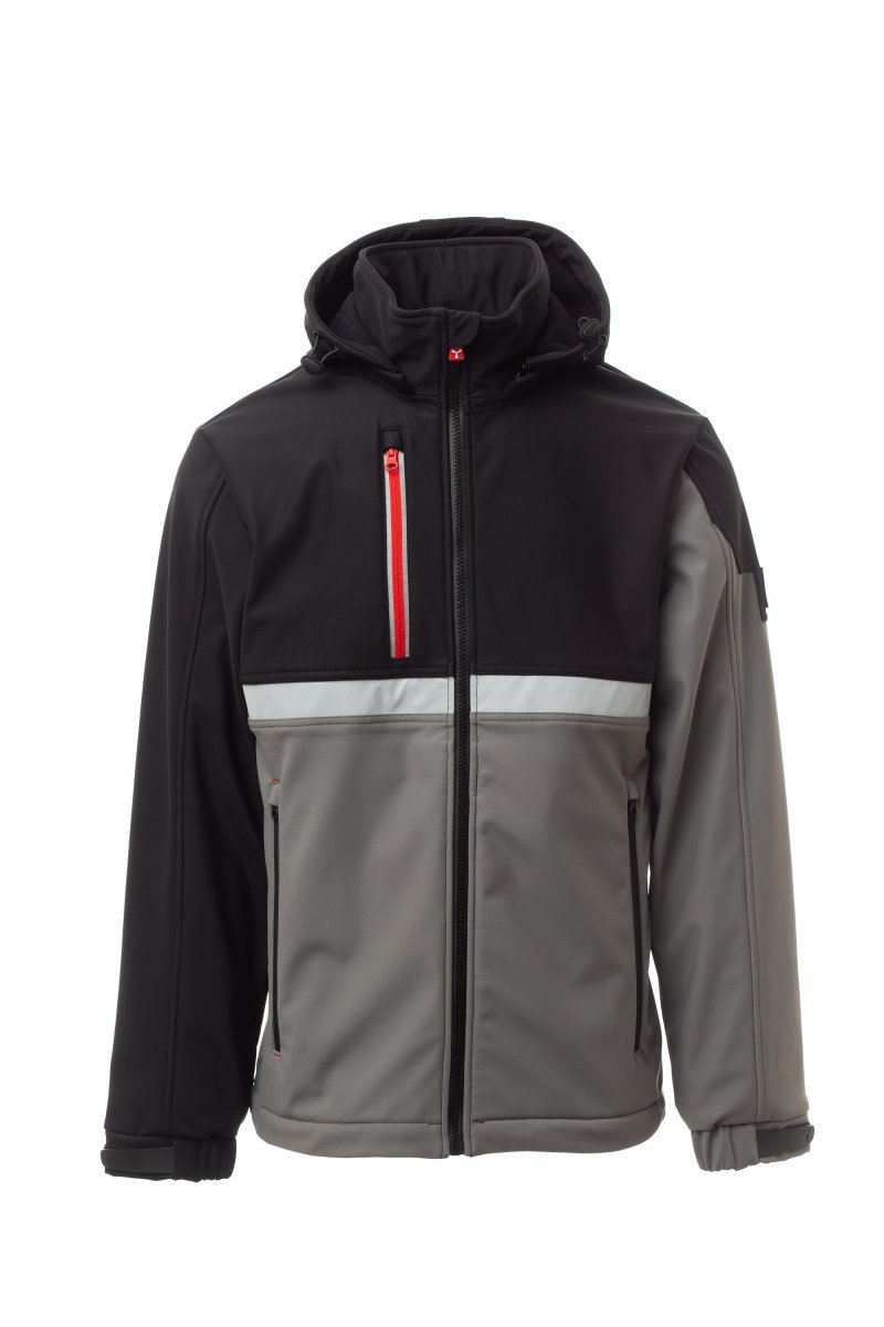 Moška softshell jakna WISE – Dimno siva / Črna