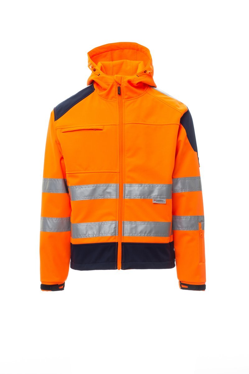 Moška visokovidna jakna SHINE 2.0 – Fluorescentno oranžna / Mornarsko modra