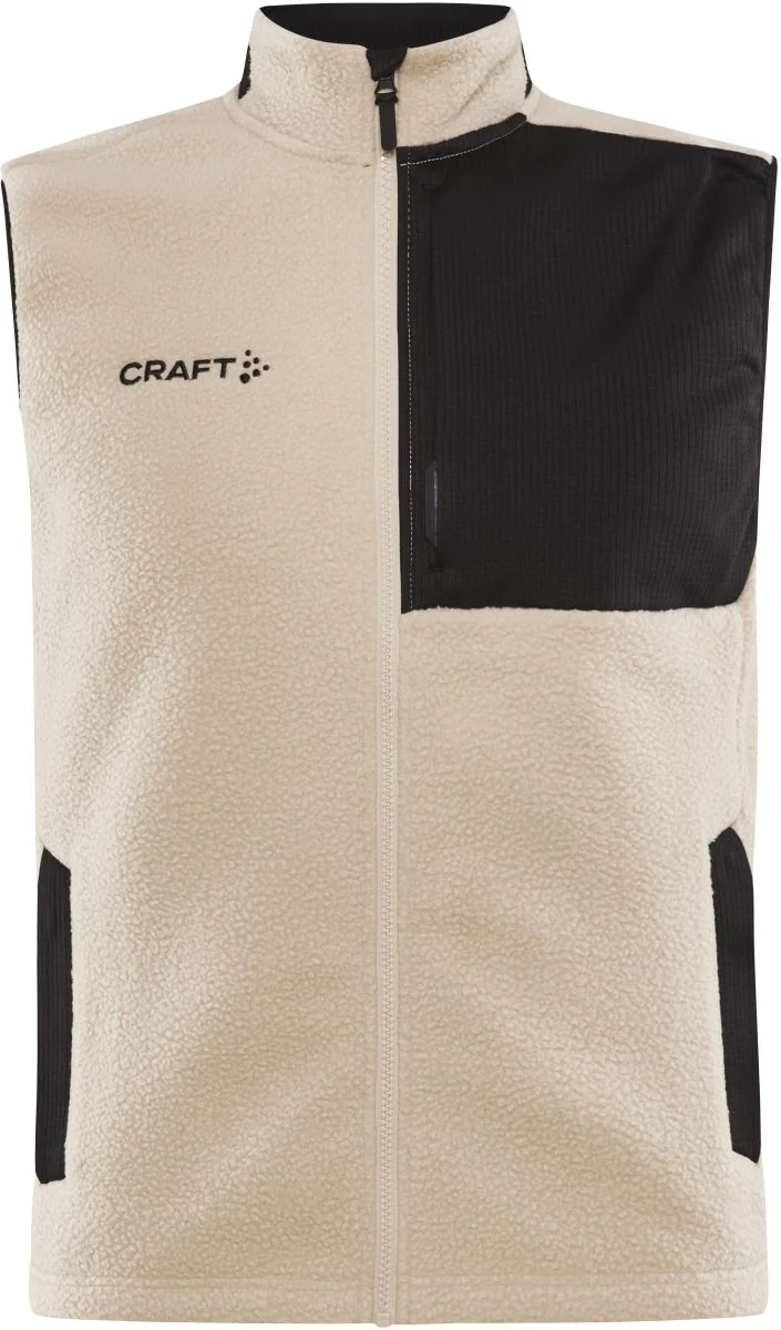 Craft ADV Pile Fleece Vest – moški – ecru / črna